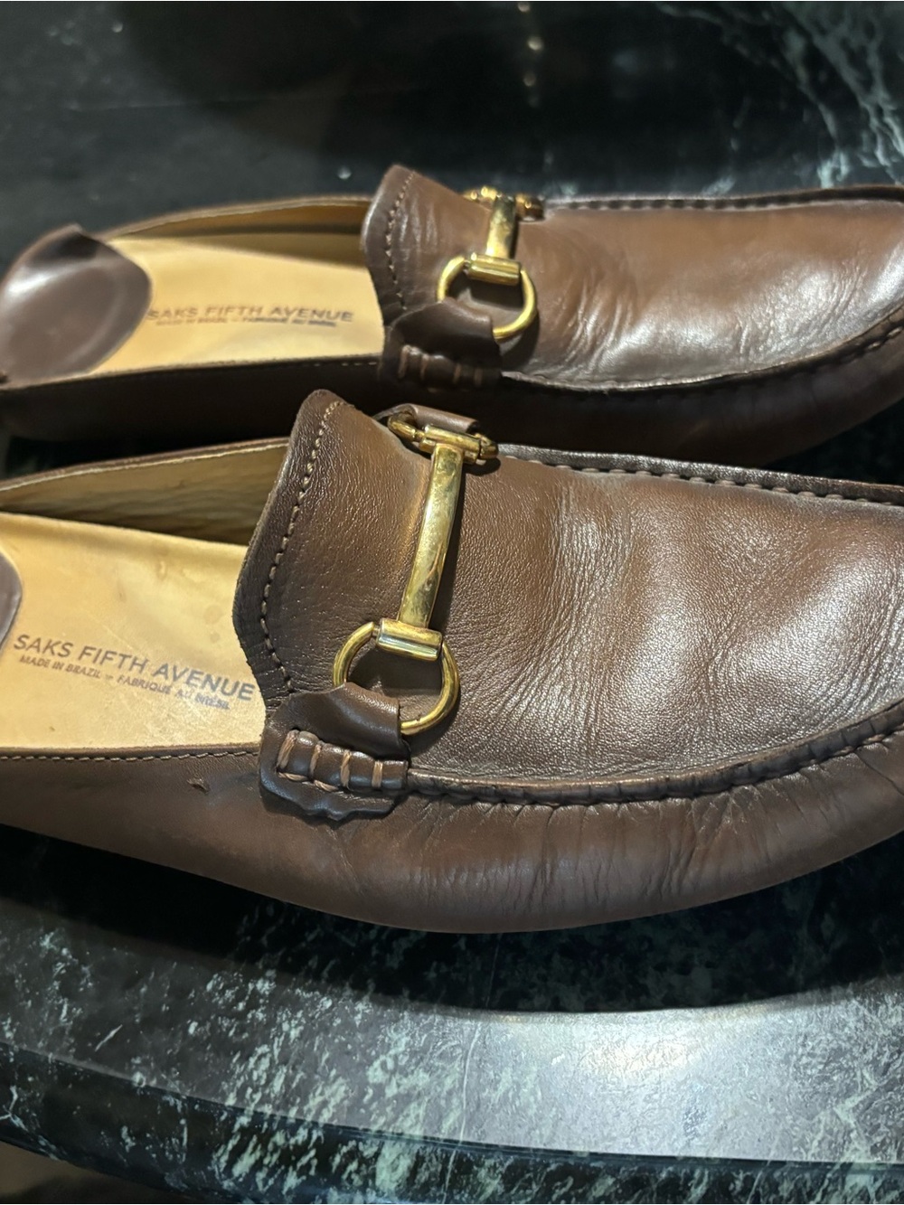 Saks Fifth Avenue Men's Brown Leather Bit Loafers